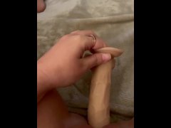Hotwife Housewife playing with large dildo cumming