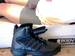 Big cum load into Adidas GSG9 boots