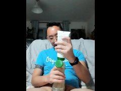 French Guy Fucking His Fleshlight So Strong and Moaning