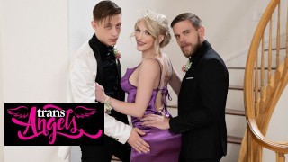 TRANS ANGELS Izzy Wilde Grabs Cole Church's And Steve Rickz's Dicks From Behind On Prom Night