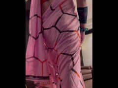 Indian Femboy Cross Dresser Jessica Leone Walking in Saree and showing Sexy Ass