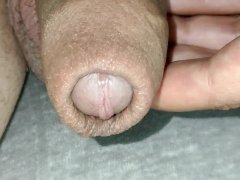 Cheesy cock close up and body shaking orgasm